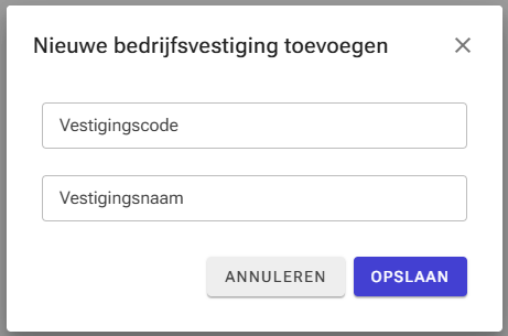 Vestiging toevoegen